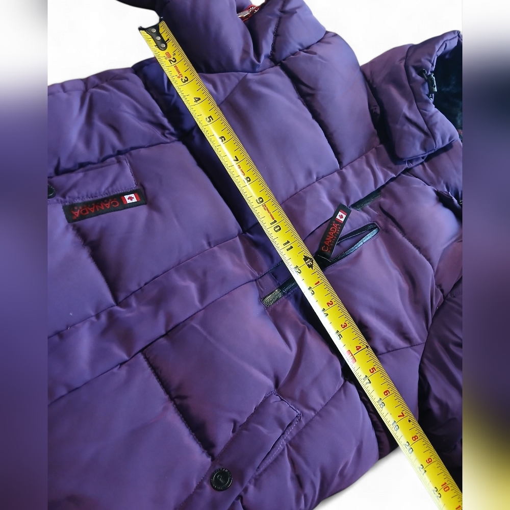 Canada Weathergear Women's Size Medium Purple Hooded Puffer Coat - Picture 6 of 10